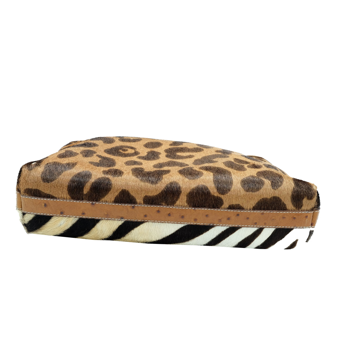 Gianfranco Ferré Borsa a Tracolla Double-Face in Pelle Effetto Cavallino Animalier