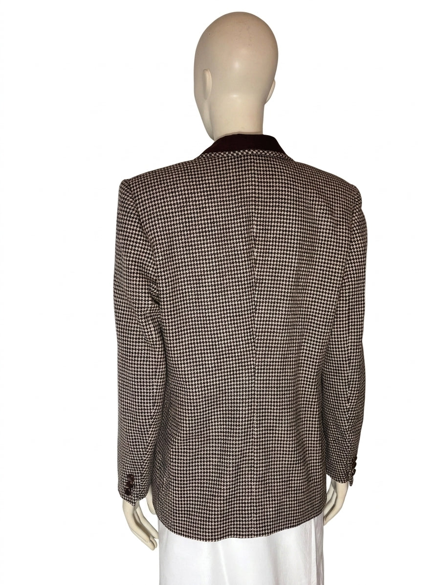 Giacca Sartoriale in Lana Pattern Pied de Poule