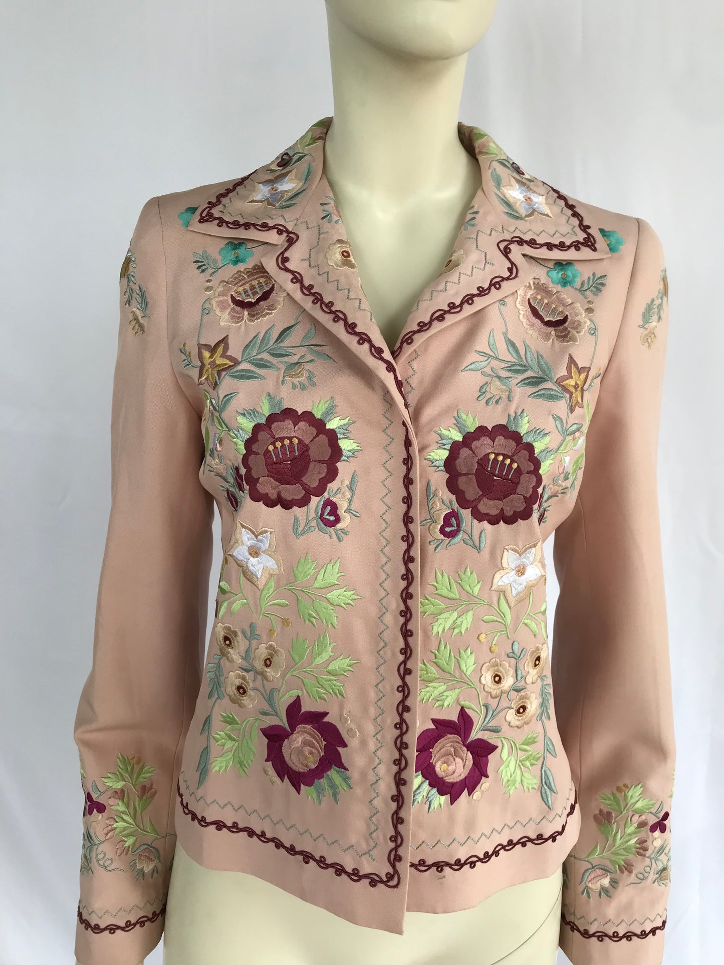 Giacca BIYA by Johnny Was con Ricami Floreali Rosa Antico
