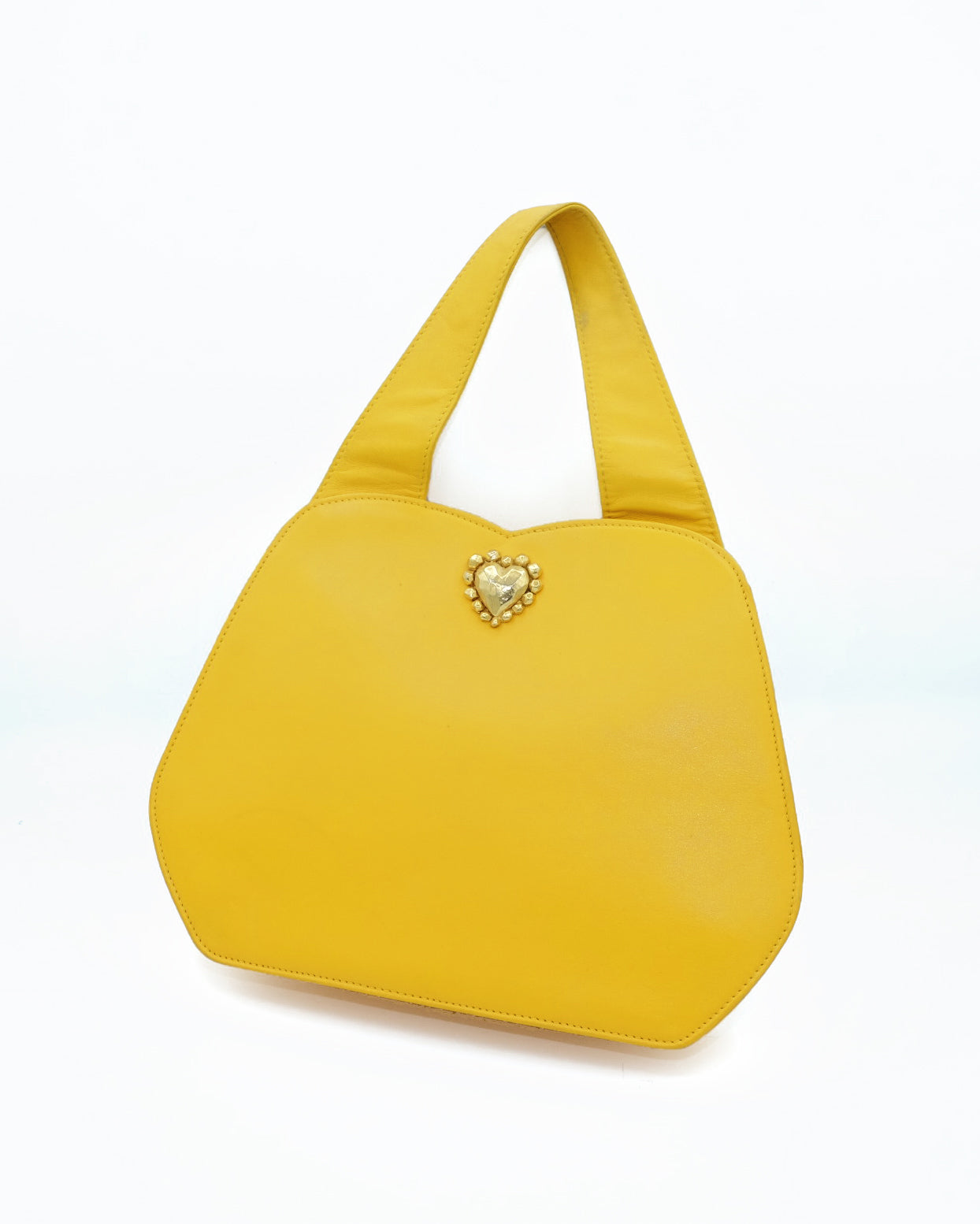 Borsa Emanuel Ungaro in Pelle Gialla con Dettaglio Cuore Gioiello