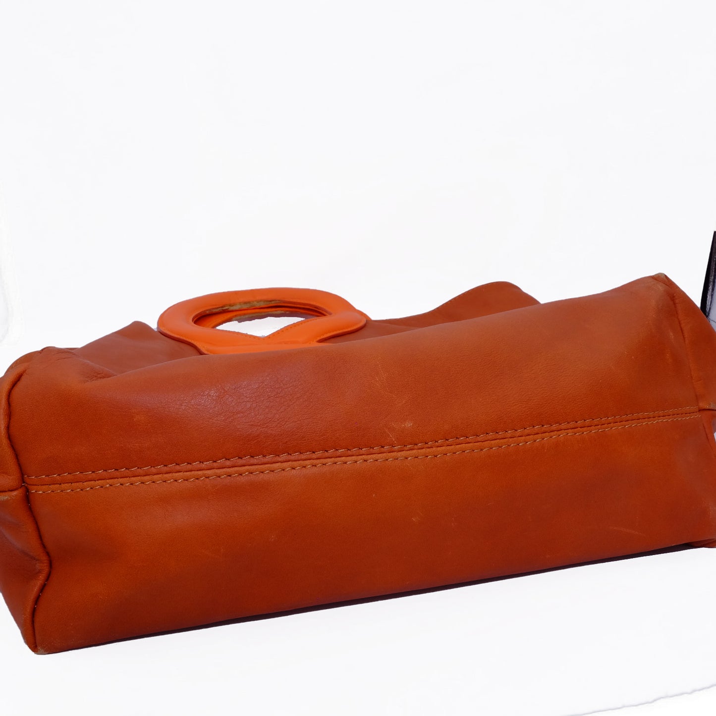 Borsa Roberta di Camerino in Pelle Arancio con Manico Signature