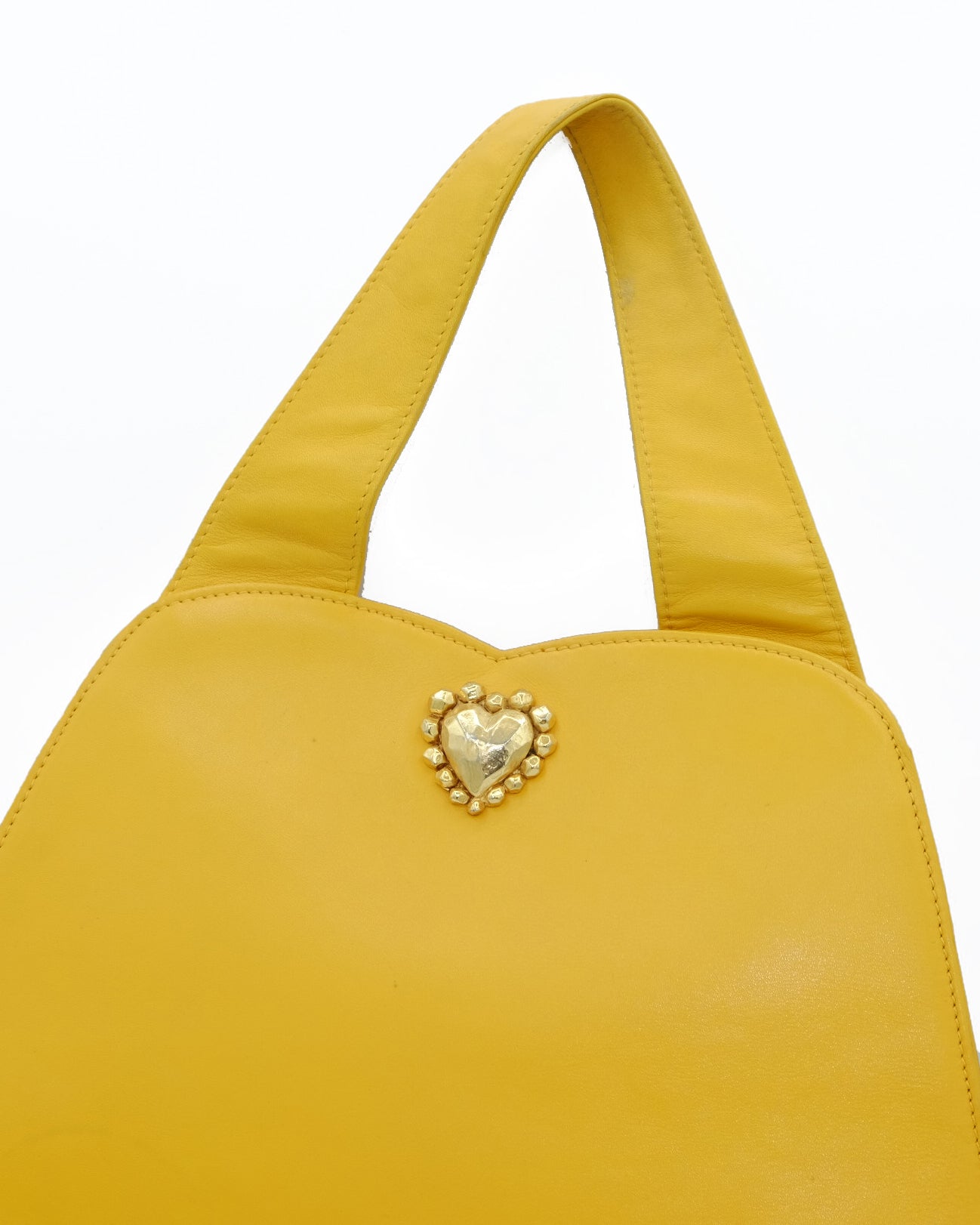 Borsa Emanuel Ungaro in Pelle Gialla con Dettaglio Cuore Gioiello