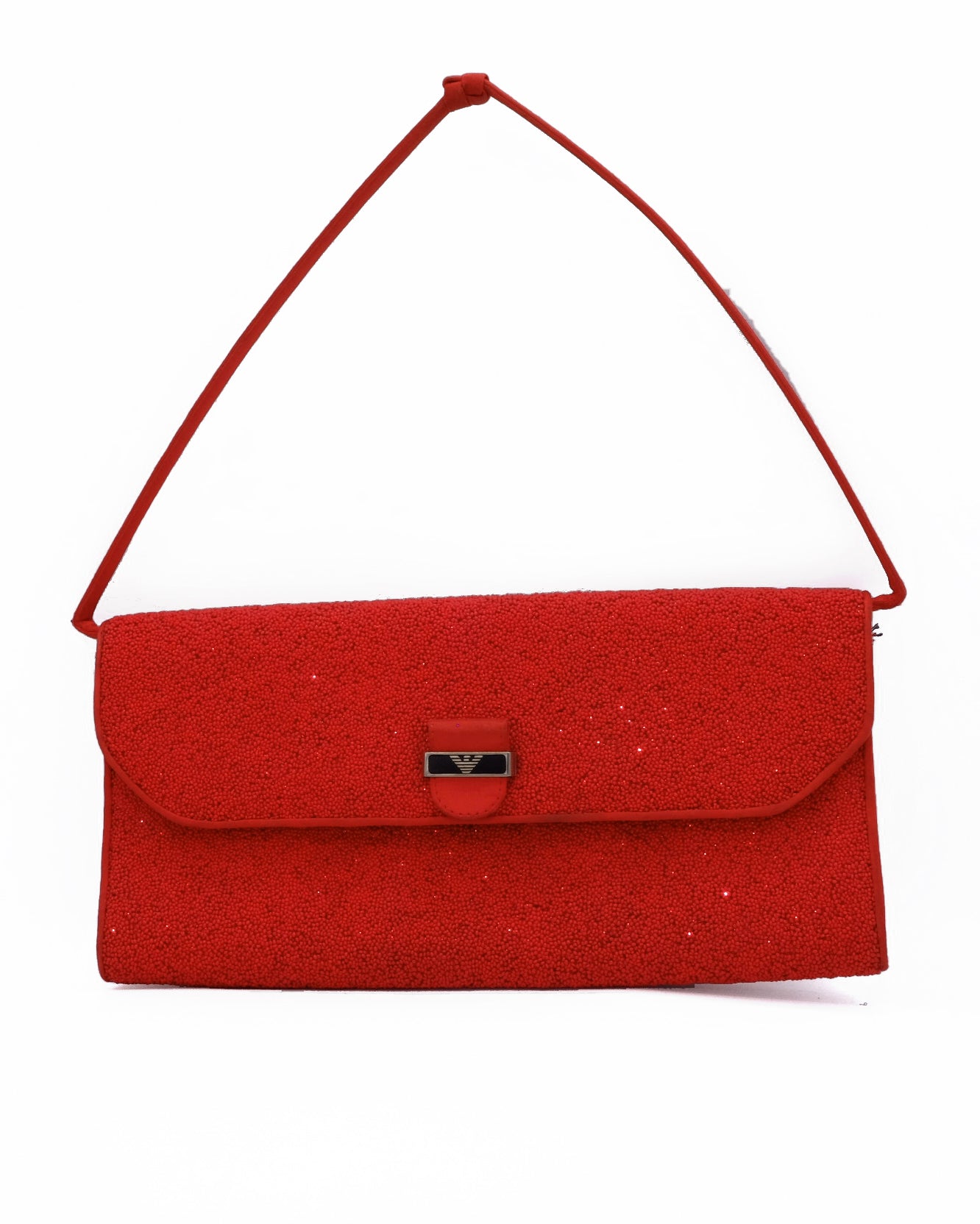 Borsa Rigida Emporio Armani con Applicazione di Perline Rosse