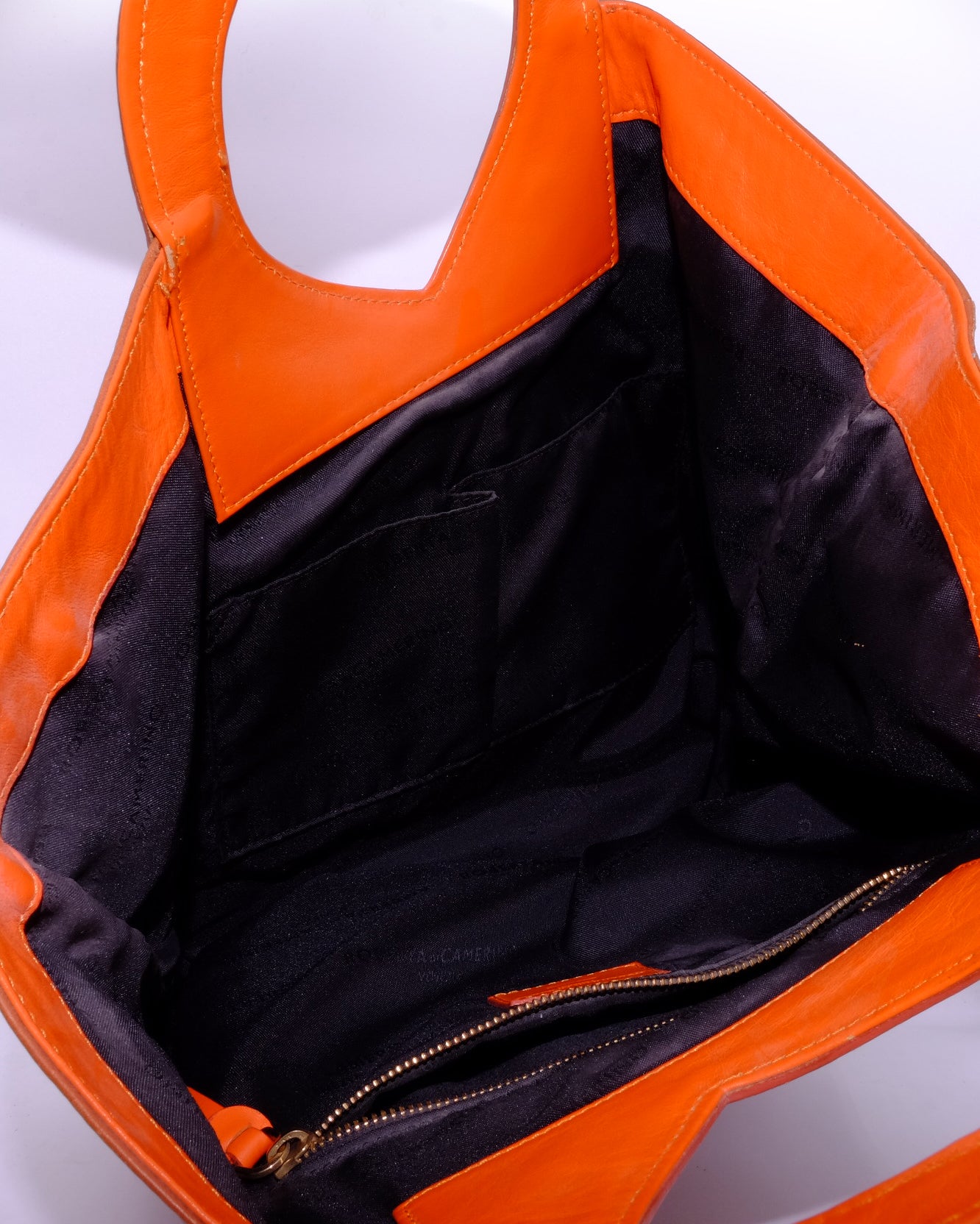 Borsa Roberta di Camerino in Pelle Arancio con Manico Signature