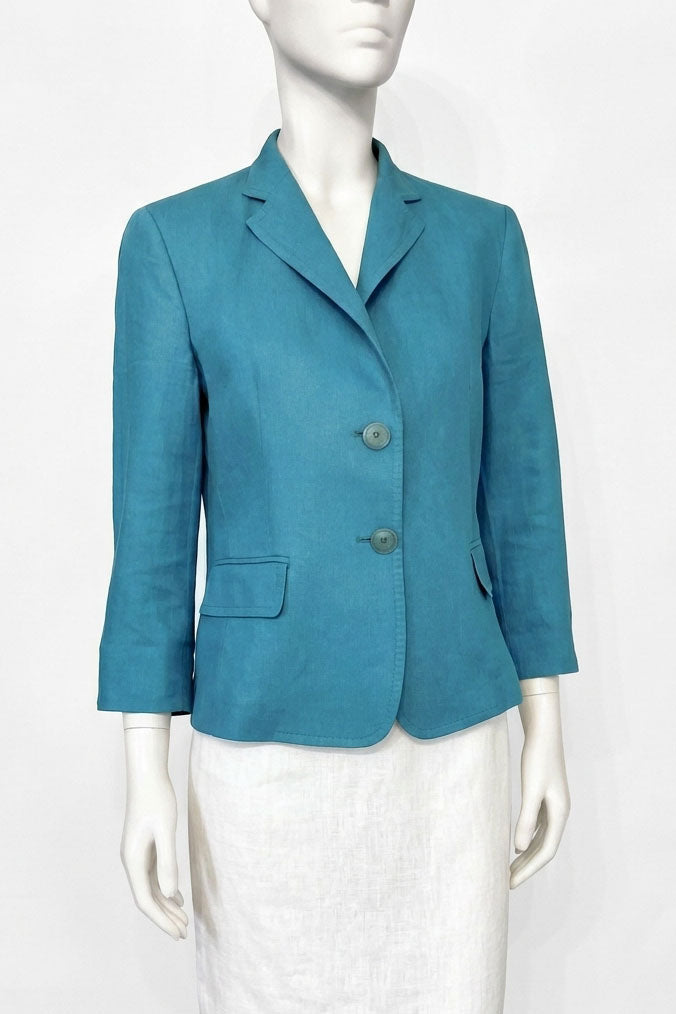 Giacca in Lino Max Mara Azzurro Ottanio