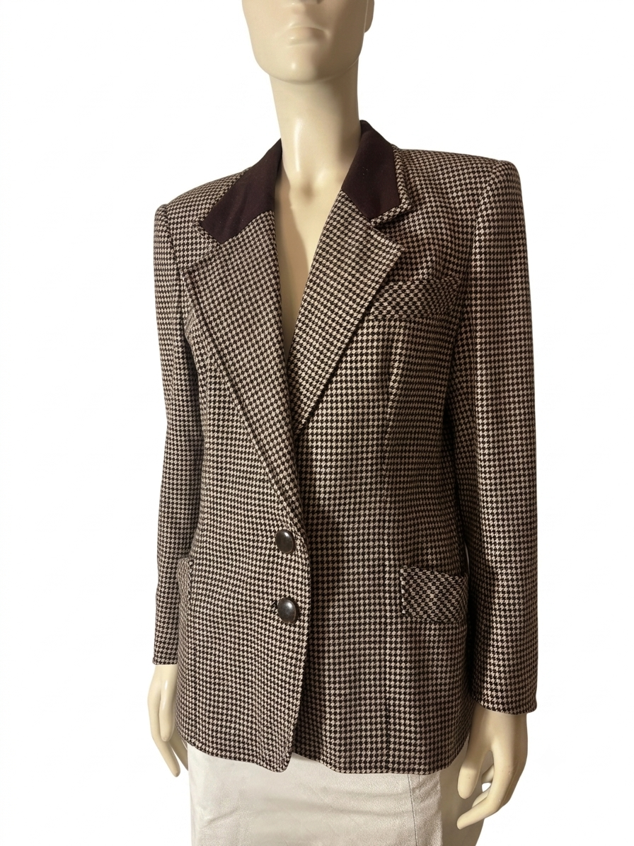 Giacca Sartoriale in Lana Pattern Pied de Poule