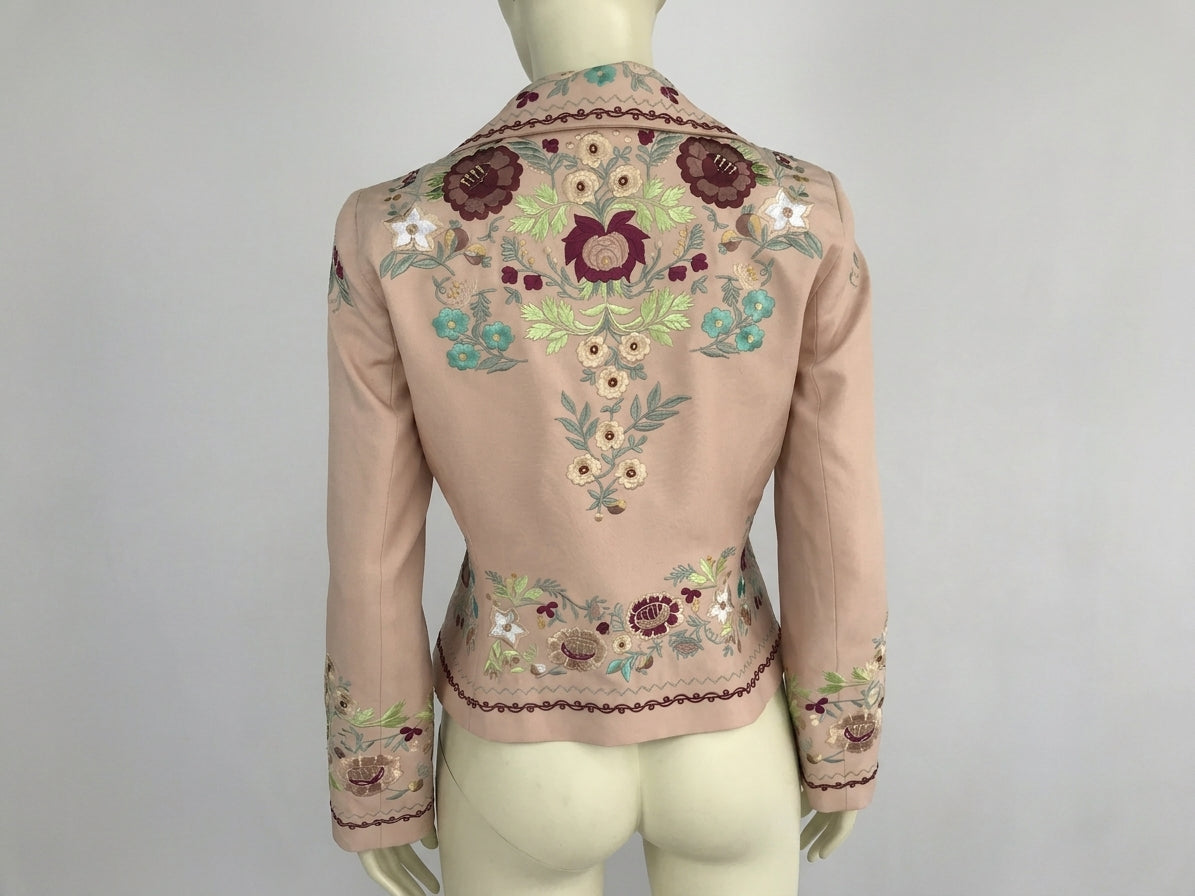 Giacca BIYA by Johnny Was con Ricami Floreali Rosa Antico