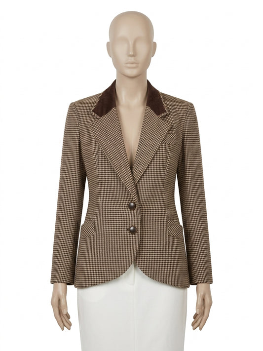 Giacca Sartoriale in Lana Pattern Pied de Poule