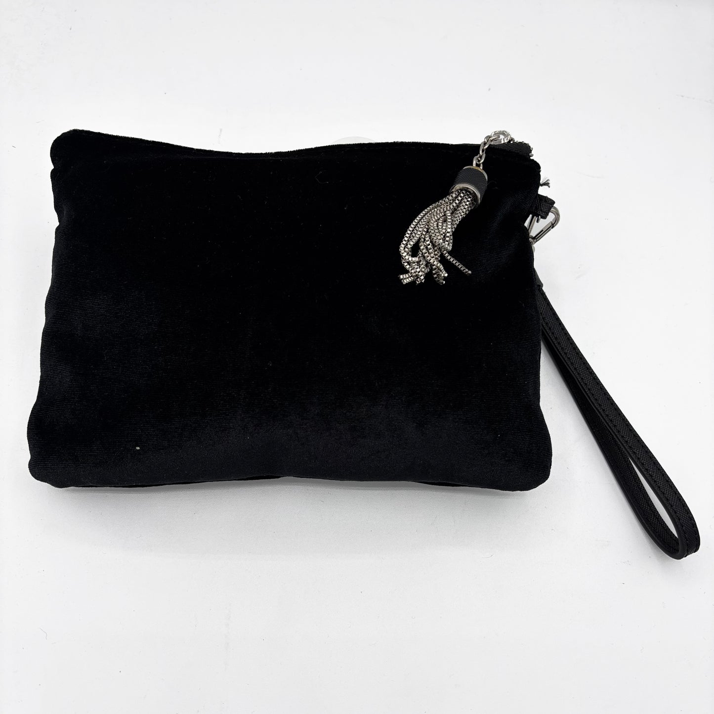 Pochette Ermanno Scervino in Velluto Nero con Applicazioni Gioiello