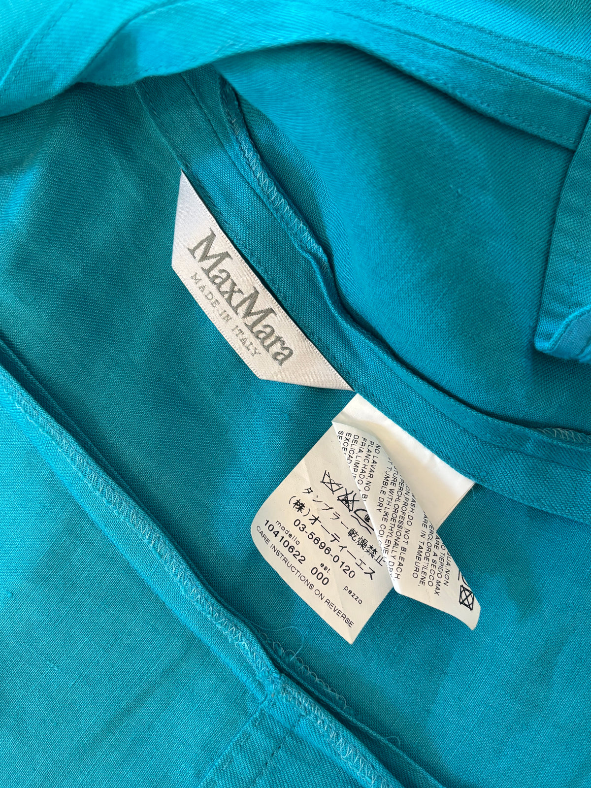 Giacca in Lino Max Mara Azzurro Ottanio