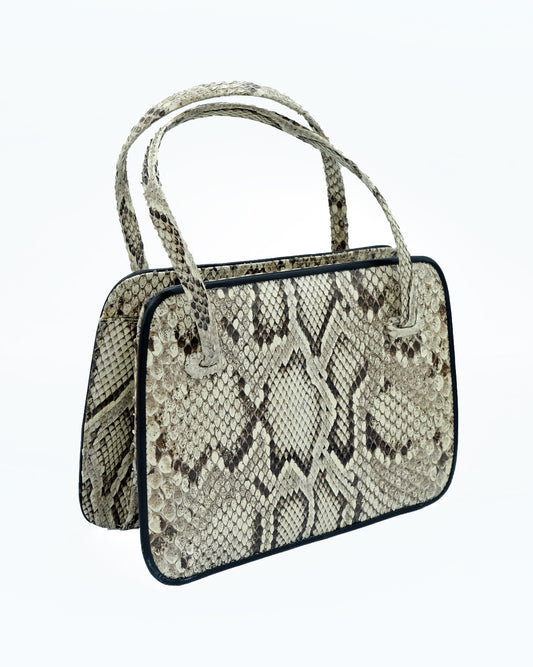 Borsa Vintage in Vera Pelle di Pitone Naturale