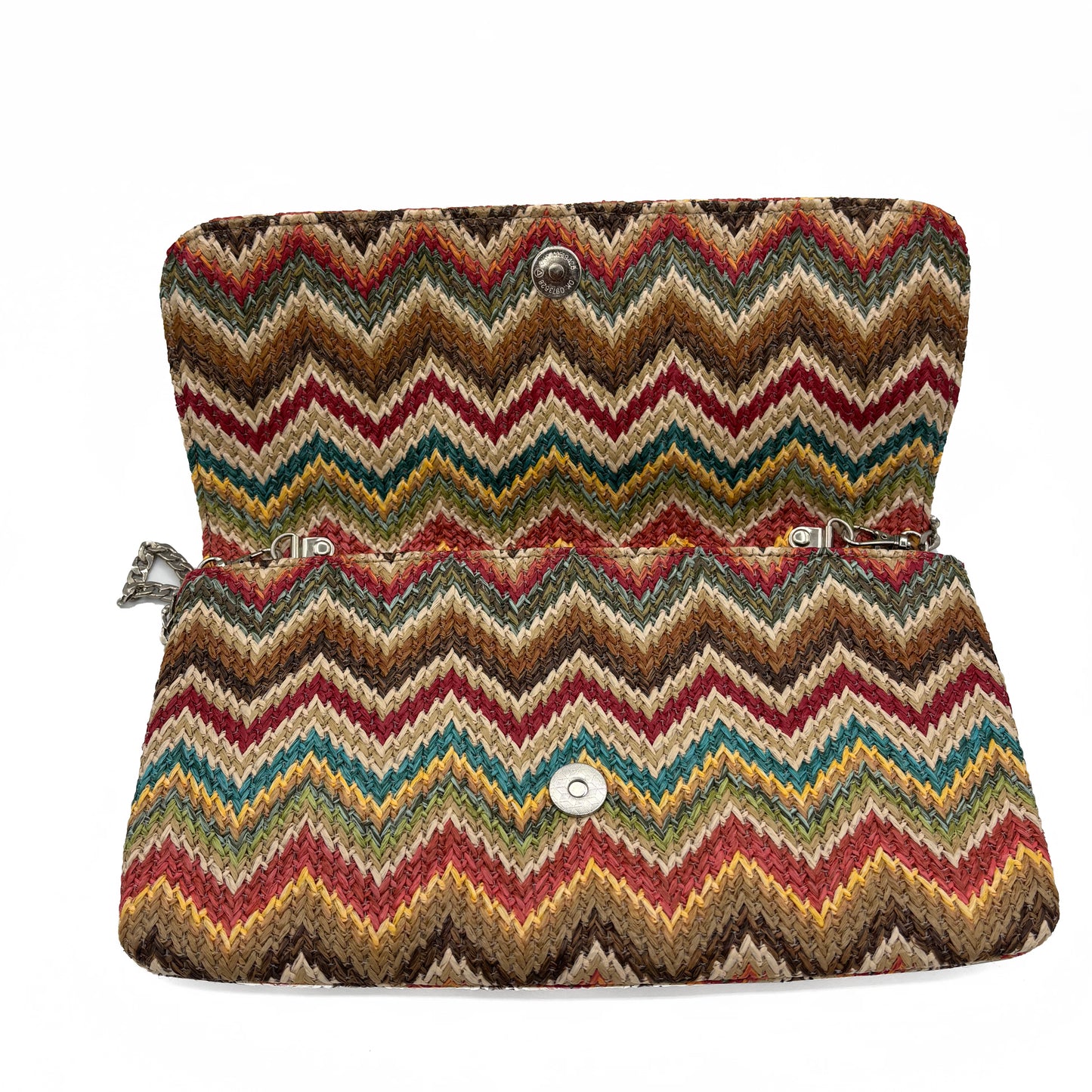 Borsa Stefanel in Rafia Multicolor con Tracolla Metallica