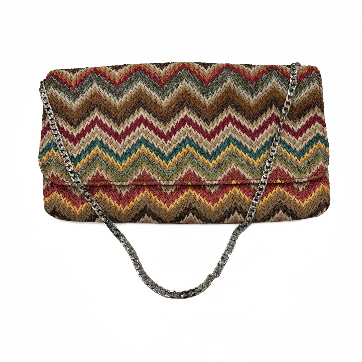Borsa Stefanel in Rafia Multicolor con Tracolla Metallica