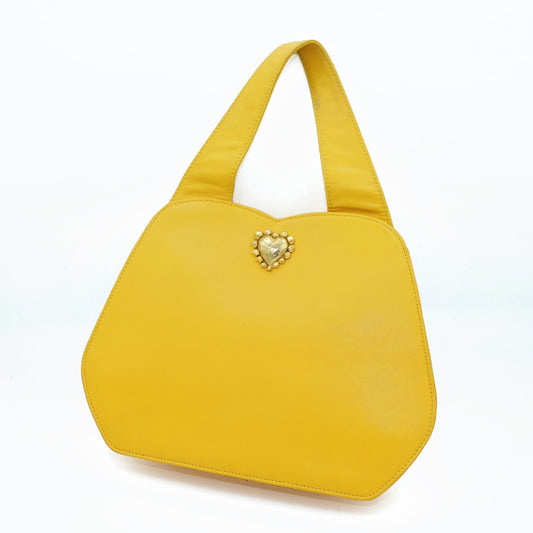 Borsa Emanuel Ungaro in Pelle Gialla con Dettaglio Cuore Gioiello