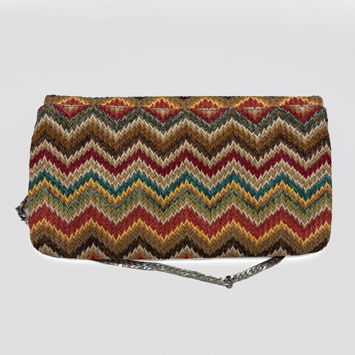 Borsa Stefanel in Rafia Multicolor con Tracolla Metallica