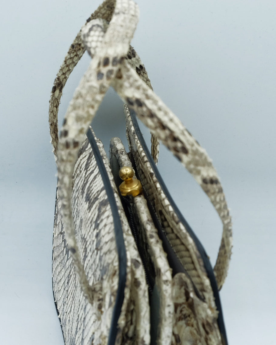 Borsa Vintage in Vera Pelle di Pitone Naturale